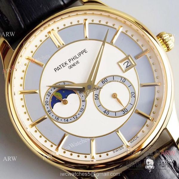 Best Replica Patek Philippe Moon Phase Gold Watch Swiss Grade 1 3