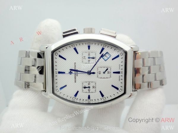 Vacheron Constantin Copy Watch Stainless steel Chronograph Blue Stick 3