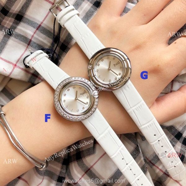 Copy Piaget Ladies Watches Silver Diamond Case Silver Face 3