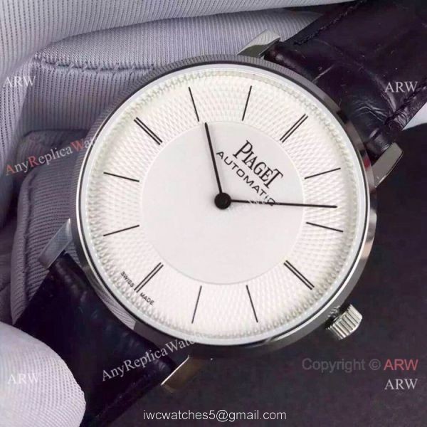 1 1 Best Replica Piaget Altiplano White Dial Black Leather Strap Watch Swiss 9015 3