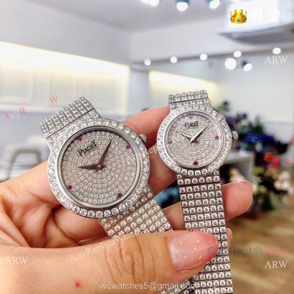 Swiss Grade Copy Piaget Polo Diamond Rose Gold Watch Ladies size 3