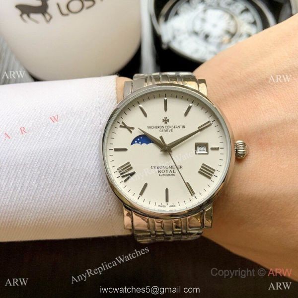Top Grade Vacheron Constantin Moon phase Watch 2-Tone Rose Gold 40mm 3