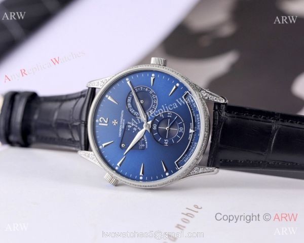 Clone Vacheron Constantin Power Reserve watch SS Diamond Black Dial 3