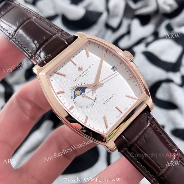 Knock off Vacheron Constantin Malte Moon phase Watches Rose Gold Black Dial 3