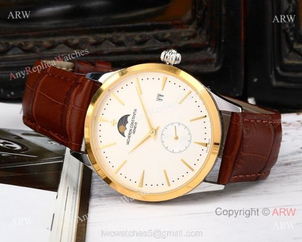AAA Quality Copy Vacheron Constantin Moonphase Watch SS White Dial 3