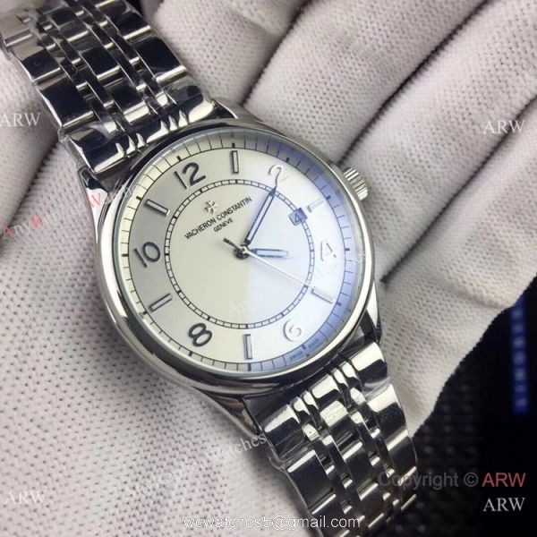 Copy Vacheron Constantin Geneve Stainless Steel Black Watch Low Price 3