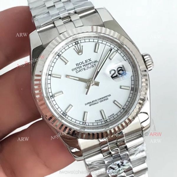 AR V2 Replica Rolex Datejust White Face Jubilee 36mm Watch Rolex AR Factory 3