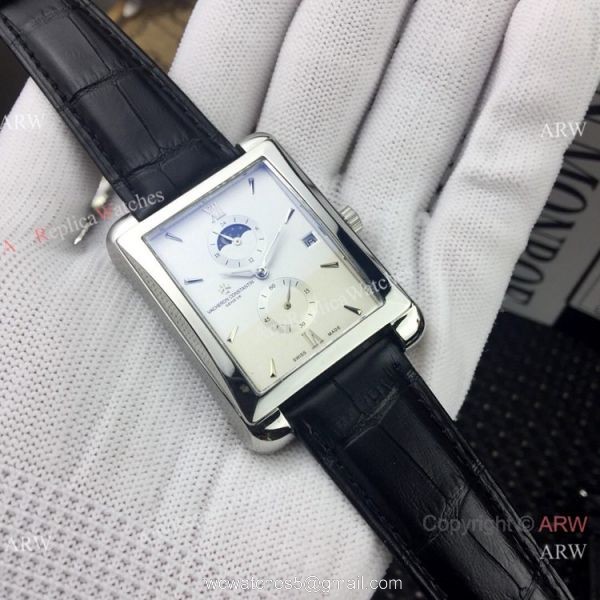 Replica Vacheron Constantin geneve SS Black Dial Watch Low Price 3