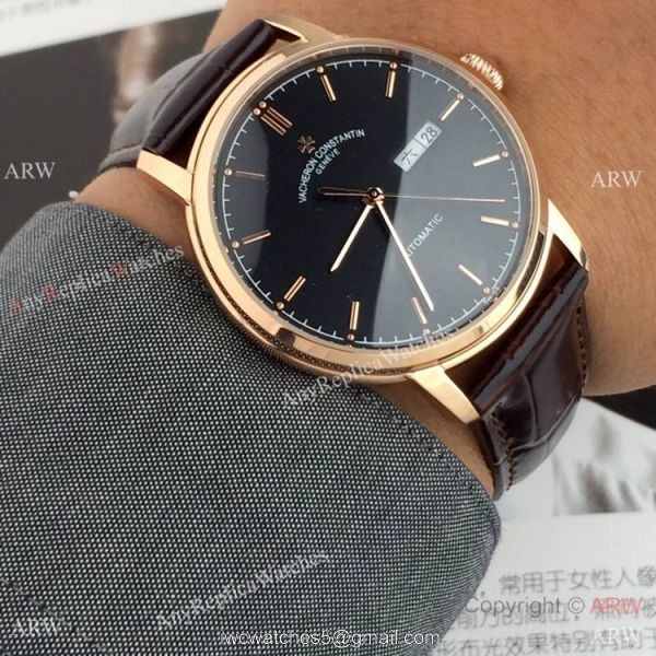 Replica Vacheron Constantin Geneve Day-Date watches Black Dial 39mm 3