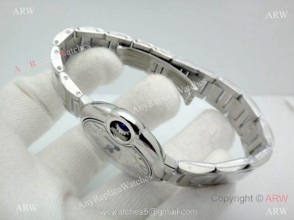 Copy Cartier Ballon Bleu Moonphase Watch Stainless Steel Sapphire crystal 3