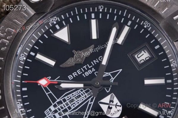 GB Factory Breitling Avenger Seawolf II Boelcke Limited Edition Copy Watch Black Steel Green Band 3