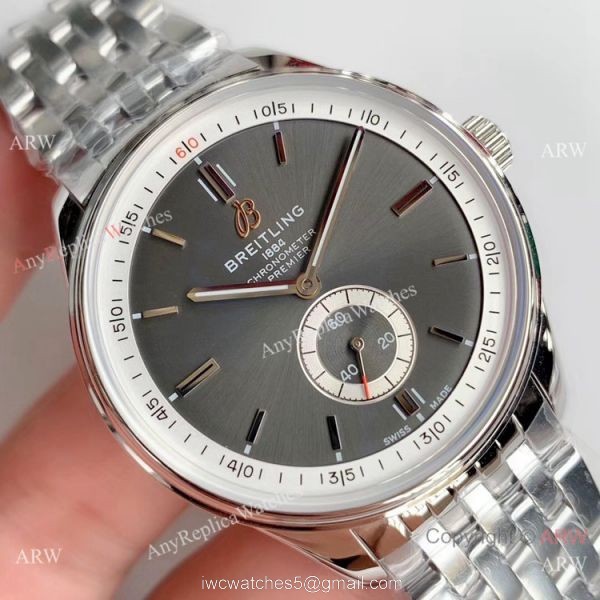 Swiss Replica Breitling Premier Men Watch Stainless Steel Grey Dial 3