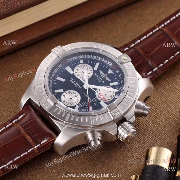 New Copy Breitling Avenger seawolf Chronograph Watch SS Black Dial 3