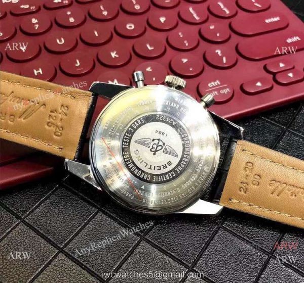 Copy Breitling Navitimer world GMT Chrono Watch Blue Dial Blue Leather Strap 3