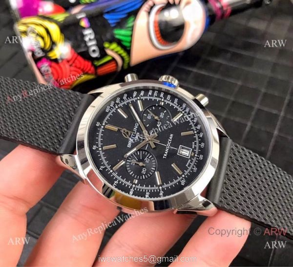 Clone Breitling Transocean Chronograph Watch Stainless Steel White Face 45mm 3