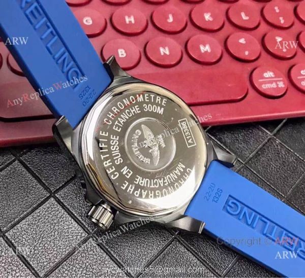 Breitling Colt Skyracer Chronometer Copy Watch Blue Rubber Strap 3