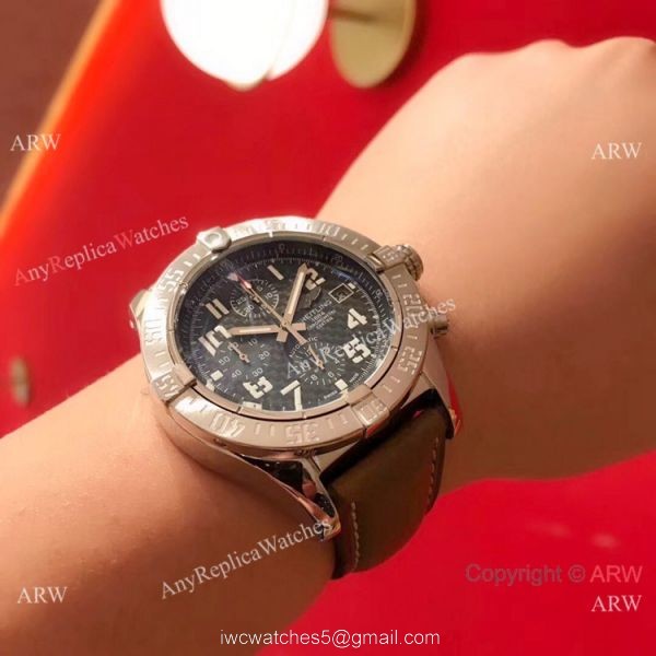 New Copy Breitling Super Avenger II SS Brown Leather Strap Watch 43mm 3