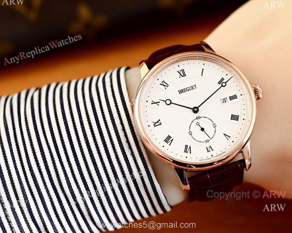 High Quality Breguet Classique Men Watch SS Black Roman Face 3