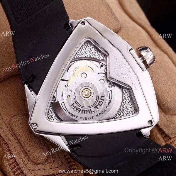 Buy Replica Hamilton Ventura XXL Auto Elvis Anniversary Watch SS Black Rubber Strap 3