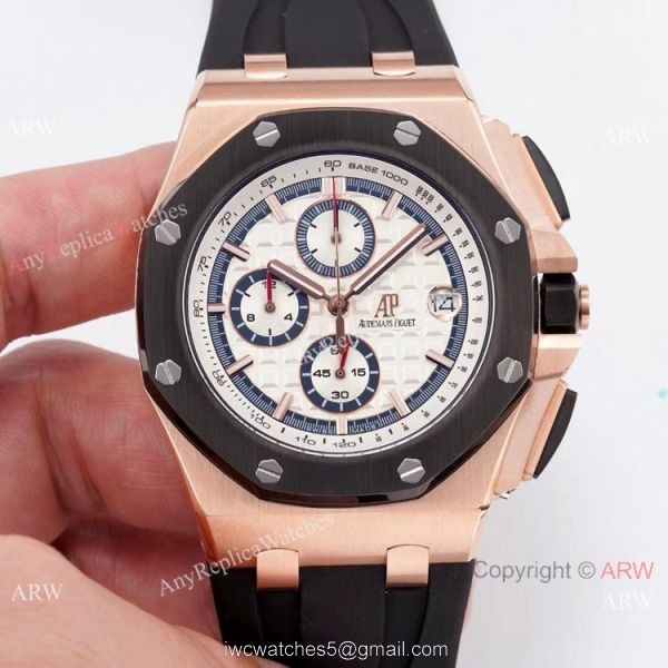 Audemars Piguet Royal Oak Offshore Chronograph SS White Dial 44mm watch Best Copy 3