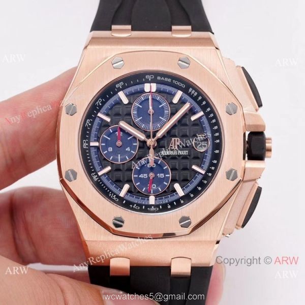 Audemars Piguet Royal Oak offshore Replica Watches SS Blue Sub-dials 3