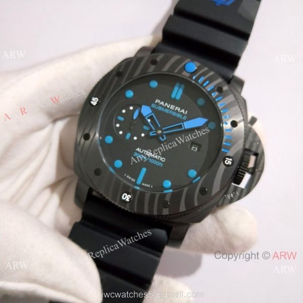 Replica Panerai Submersible Rubber Strap Carbotech Carbon PAM 960 3