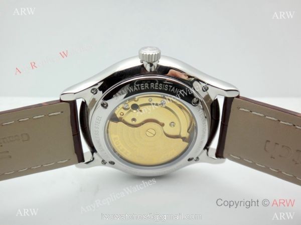 Buy Copy Rolex Geneve Cellini Black Watch Brown Leather strap 3