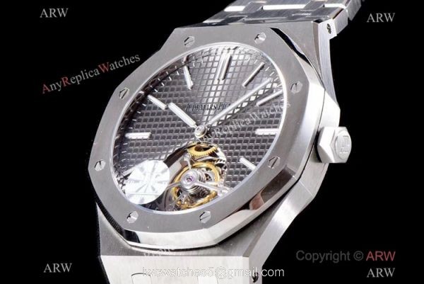 JF Factory Copy Audemars Piguet Royal Oak Tourbillon 26510 Stanless Steel Gray Rhodium Dial Watch 41mm 3
