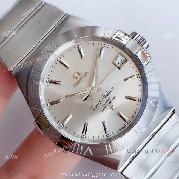 Omega Constellation SS Silver Diamond Dial VSF 8500 Watch Super Clone 3