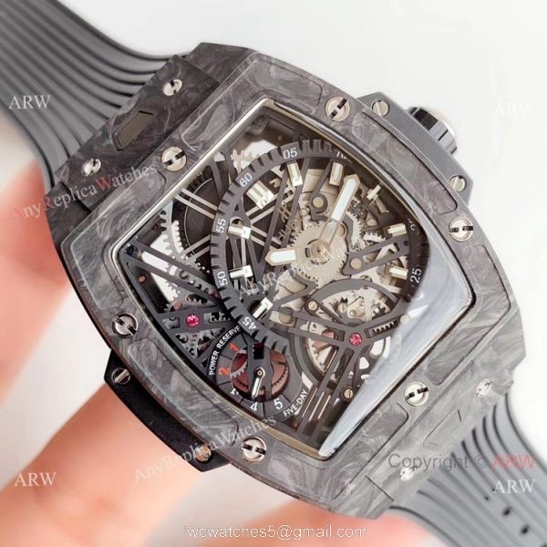 Swiss Grade Replica Hublot Spirit of Big Bang Tourbillon Carbon 42mm Watch All Black 3