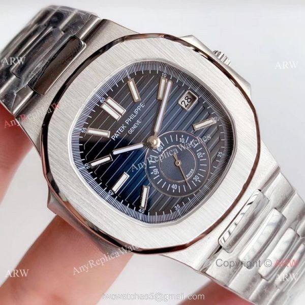 Super Clone Patek Philippe AAA Nautilus Cal.324 watch Stainless steel Blue Face 3