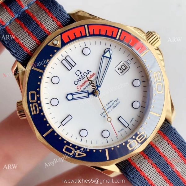 OM Factory Omega Commanders 007 James Bond Watch Replica Yellow Gold 3