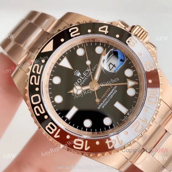 (EW) Replica Rolex GMT Master II Rose Gold 126715 Watch 40mm 3