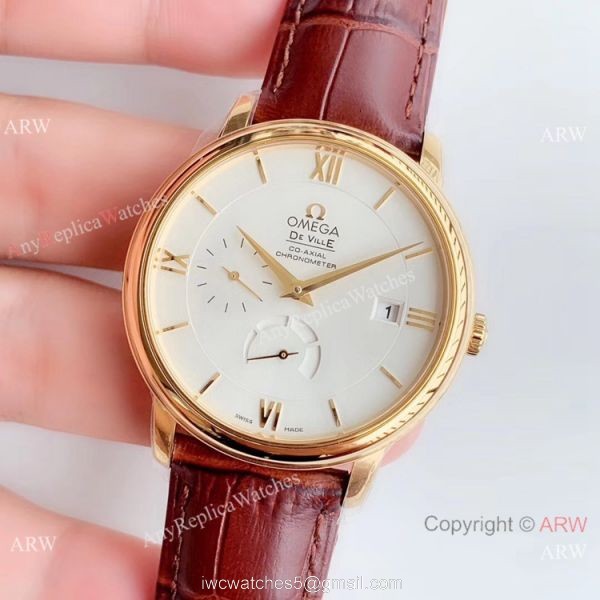 (DV) Swiss Grade Omega De Ville Prestige Yellow Gold Power Reserve Copy Watch 3