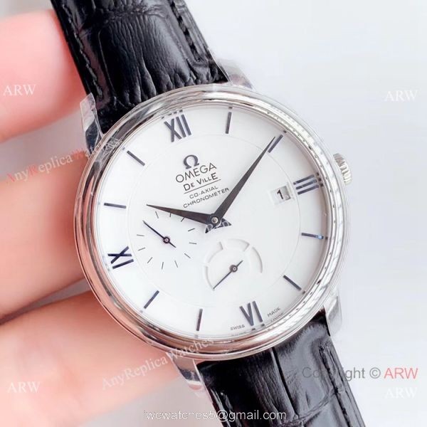 DV Factory De Ville Prestige Power Reserve Omega Watch White Face 3