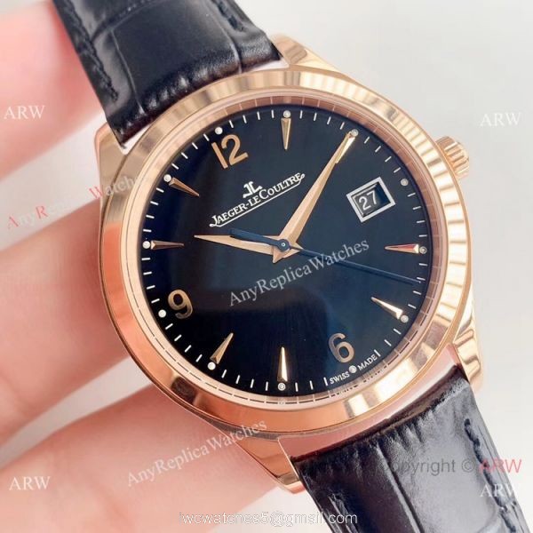 ZF Factory Jaeger-LeCoultre Master Control 39mm Watch Rose Gold Black Face 3