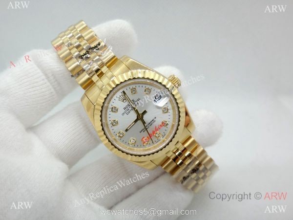 Clone Rolex Datejust Silver Dial Jubilee Watch Yellow Gold 31mm 3