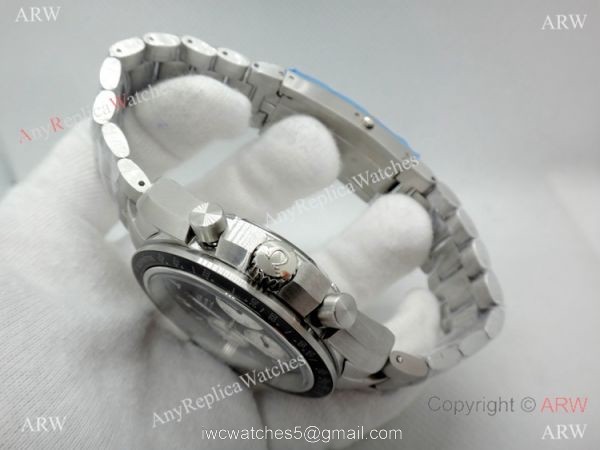 Copy Omega Speedmaster Watch Stainless Steel Black Dial 44mm 3