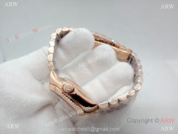 Rose Gold Rolex Presidential Replica Watch 28mm Women 3