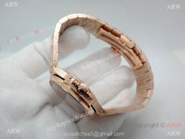 (PPF)Swiss Grade Patek Philippe 7118 Nautilus Rose Gold Diamond Watch Ladies 3