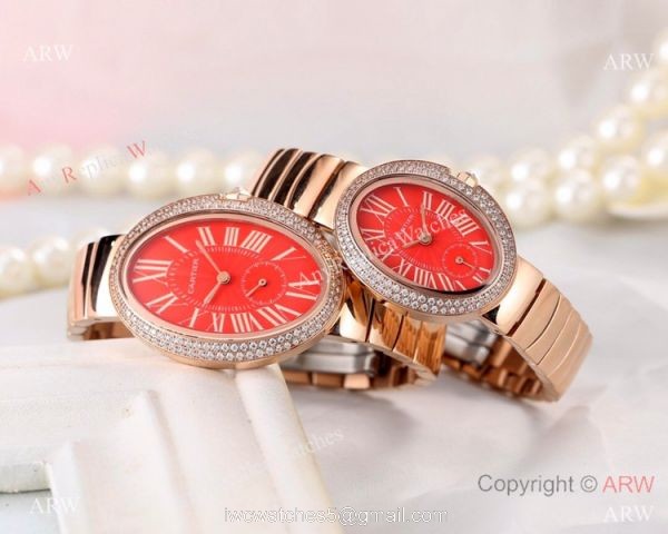 Best Quality Copy Cartier Baignoire Lovers Watch Rose Gold Black Dial 3
