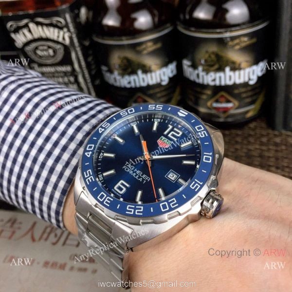 Replica TAG Heuer F1 Formula 1 Calibre 5 Men Watch Stainless Steel Blue Ceramic 3