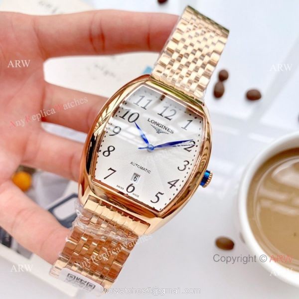 High Quality Longines Quartz Replica Watches Rose Gold Arabic Markers 3