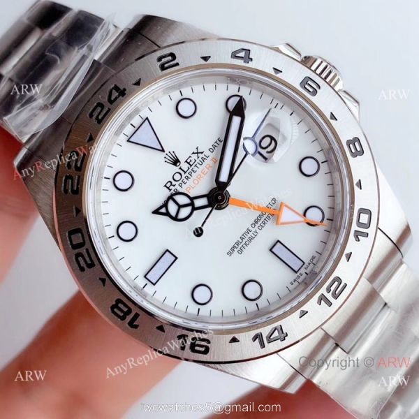 Swiss Replica Rolex Explorer II 42mm White Dial V7 Swiss 3186 Noob Watch Factory 3