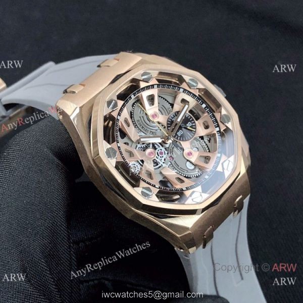 New Copy Audemars Piguet Royal Oak Offshore Limited Edition Watch Rose Gold Grey Face 3