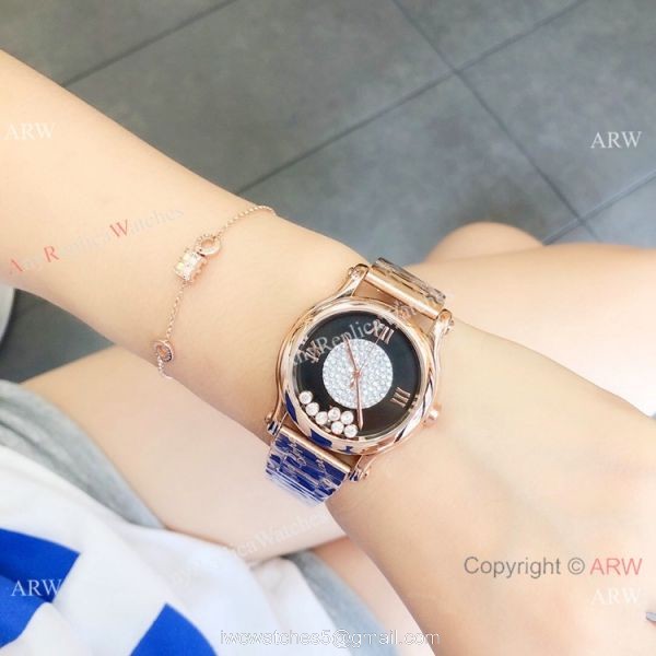High Quality Chopard Happy Sport Quartz Watch Rose Gold Gray Dial 3