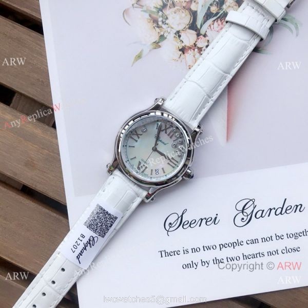 Replica Chopard Happy Sport 36mm Watches 2-Tone Rose Gold White Dial 3