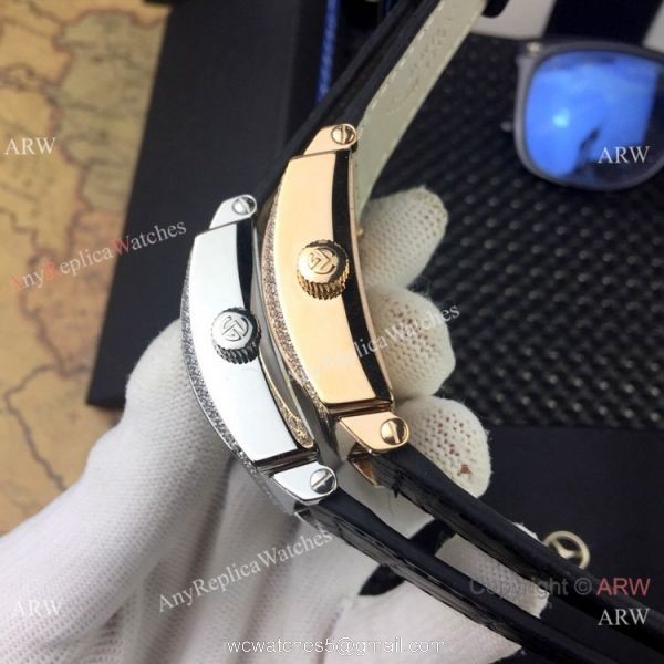 Replica Franck Muller Master Square Automatic Watch Rose Gold Diamond Arabic Dial 3