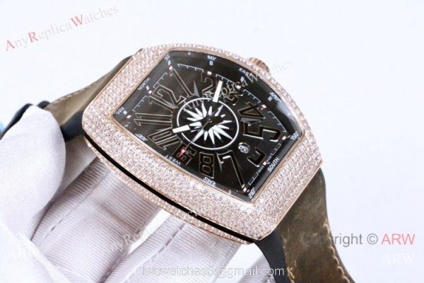 Copy Franck Muller Vanguard Yachting Watch Rose Gold Gray Face 3