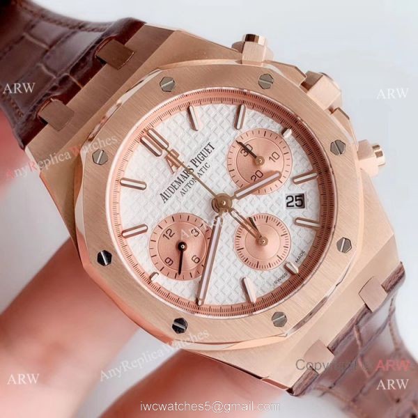 Swiss Copy Audemars Piguet Royal Oak Chronograph BF Asia 7750 Watch Rose Gold 3